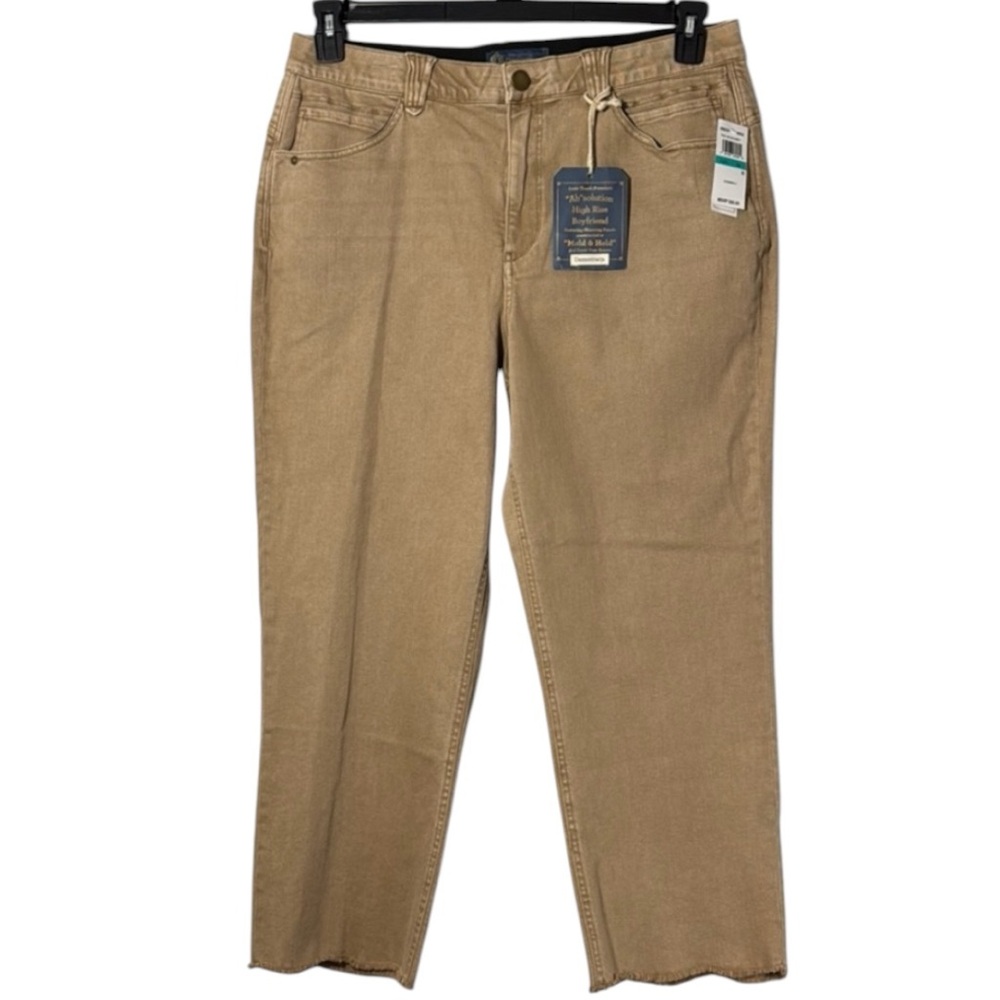 Democracy Jeans Tan “Ab”solution High Rise Boyfriend‎ Wide Leg Crop Sz 16  NWT